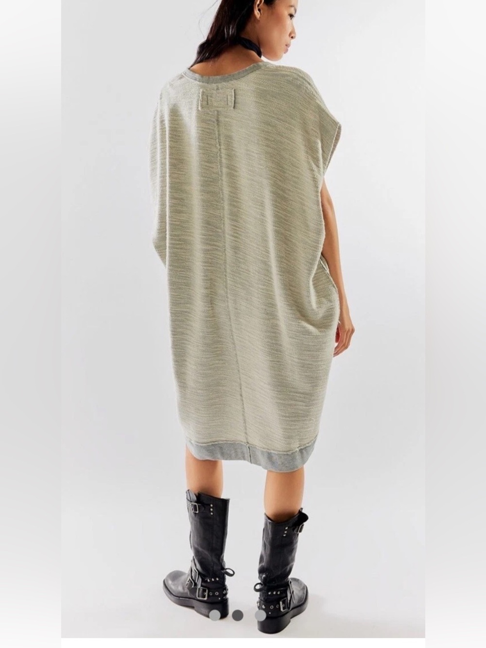 Free People It's On Maxi Vest Sweatshirt We The Free Deep V Heather Gray XS/S - Picture 2 of 11